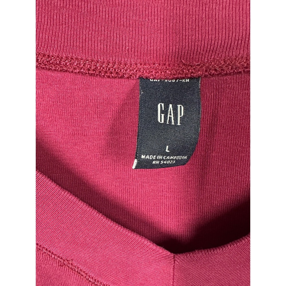 GAP Shirt Womens Large Pink V Neck 3/4 Sleeve Stretch Casual Pullover Top - Picture 3 of 7